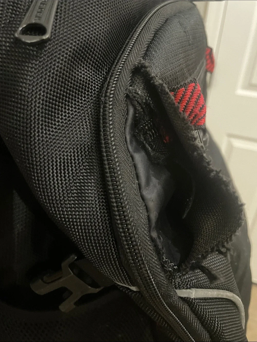 Men's Black Everyday Backpack with Red Accents